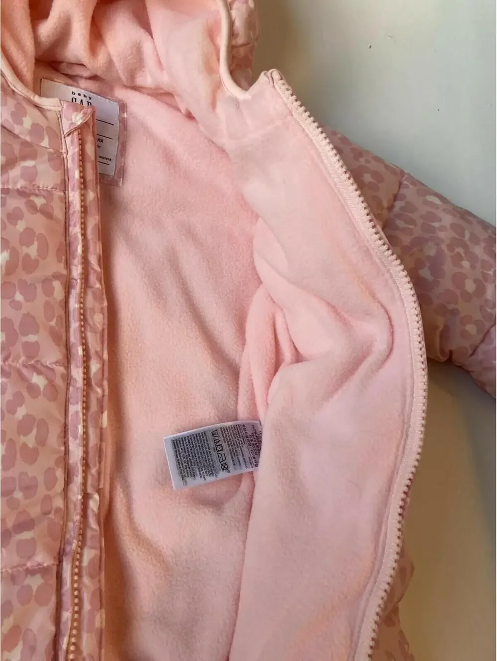 GAP $64  Baby Puffer Snowsuit Bunting Girls Size 3-6 M Pink Cameo Cold Control